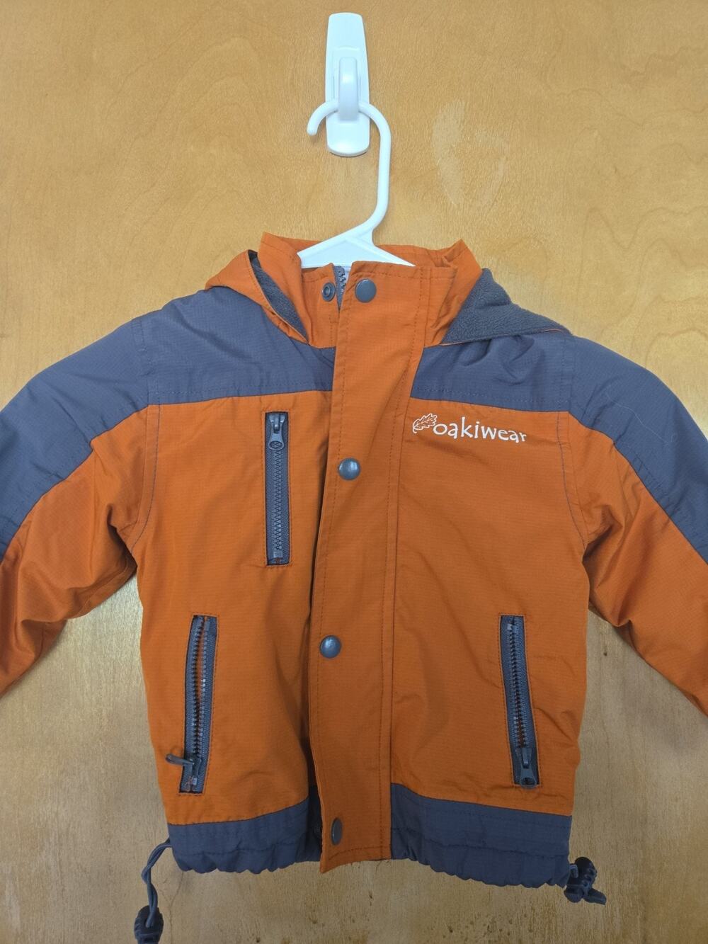 Oakiwear Kids' Clouds Rain Coat Size 2T Orange And Grey